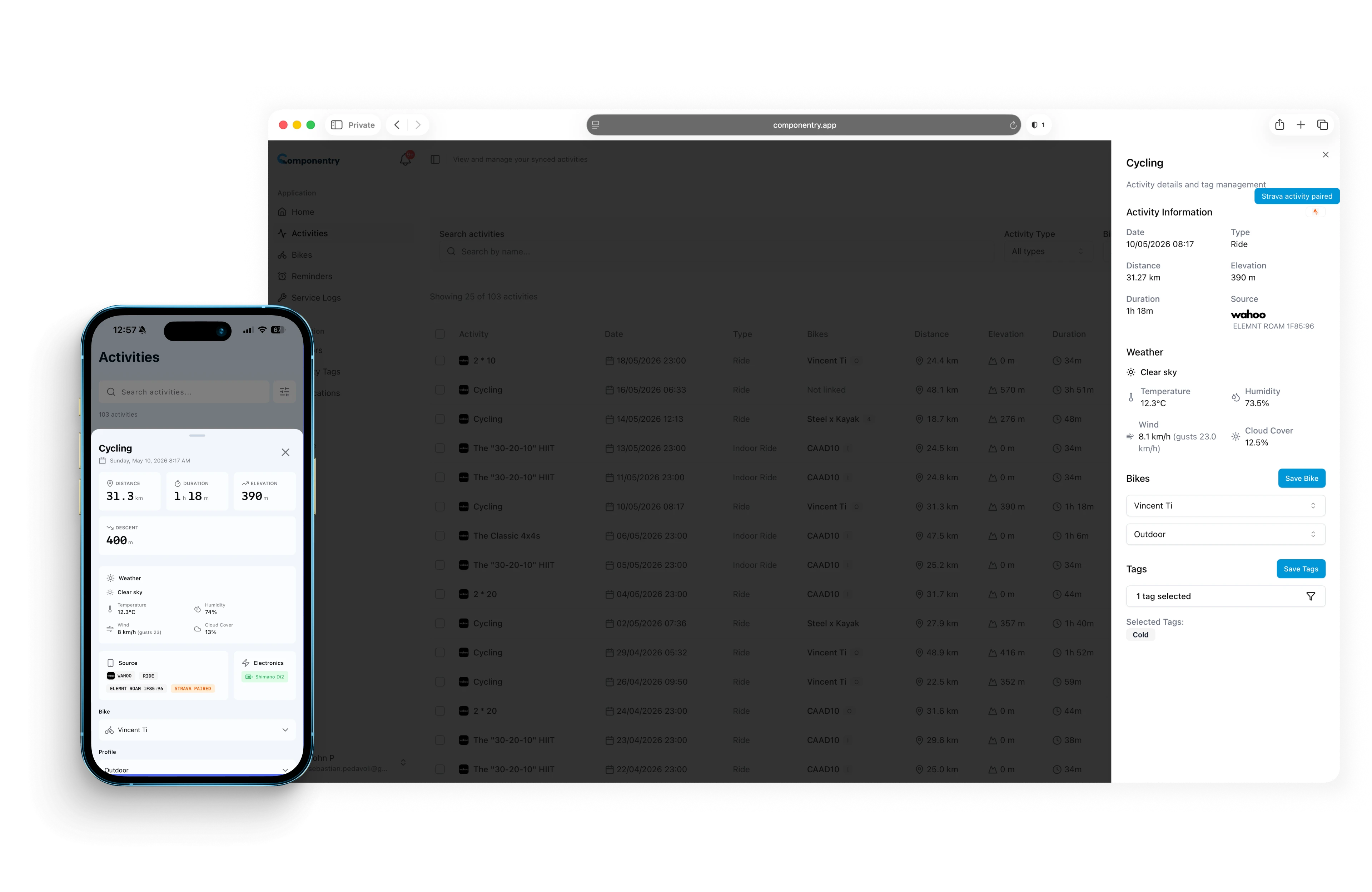 Review a ride on Componentry to confirm the ride has matched