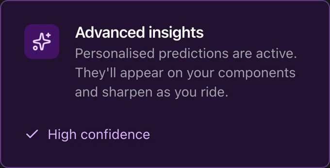 The advanced insights panel showing progress toward the next prediction tier.