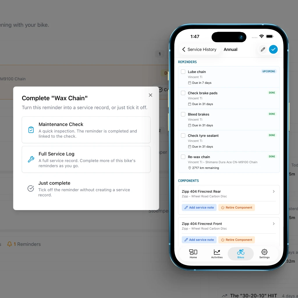 Cover Image for Stop Ticking Boxes: Turn Every Reminder Into a Bike Maintenance Log